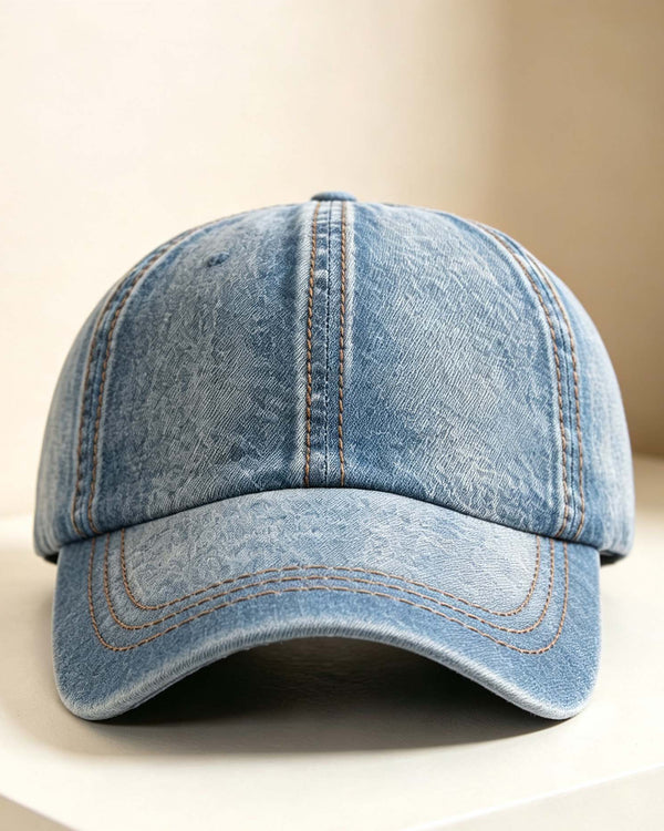 Washed Vintage Denim Baseball Cap, Unisex Summer Sun Hat