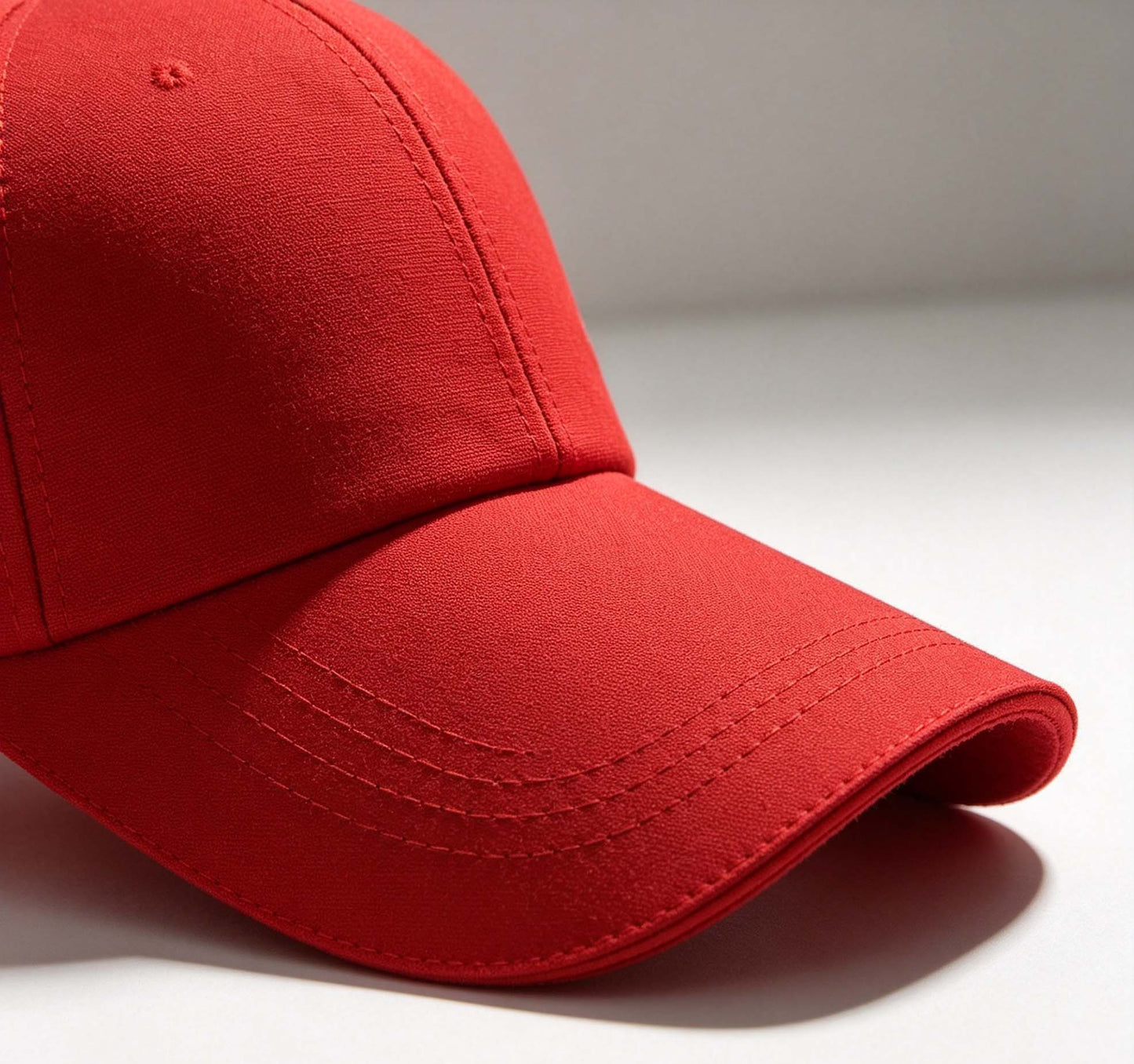 Structured Red Baseball Cap, Outdoor Sun Protection Fishing Plain Visor Hat